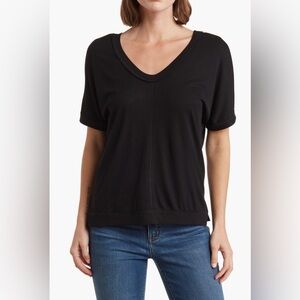 Heather by bordeaux ribbed scoop neck t-shirt color rosewood